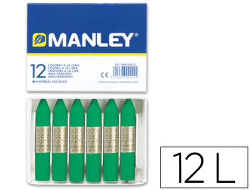 Lapis de cera manley 12 unidades verde natural , Manley , 22258 , 8414326046468